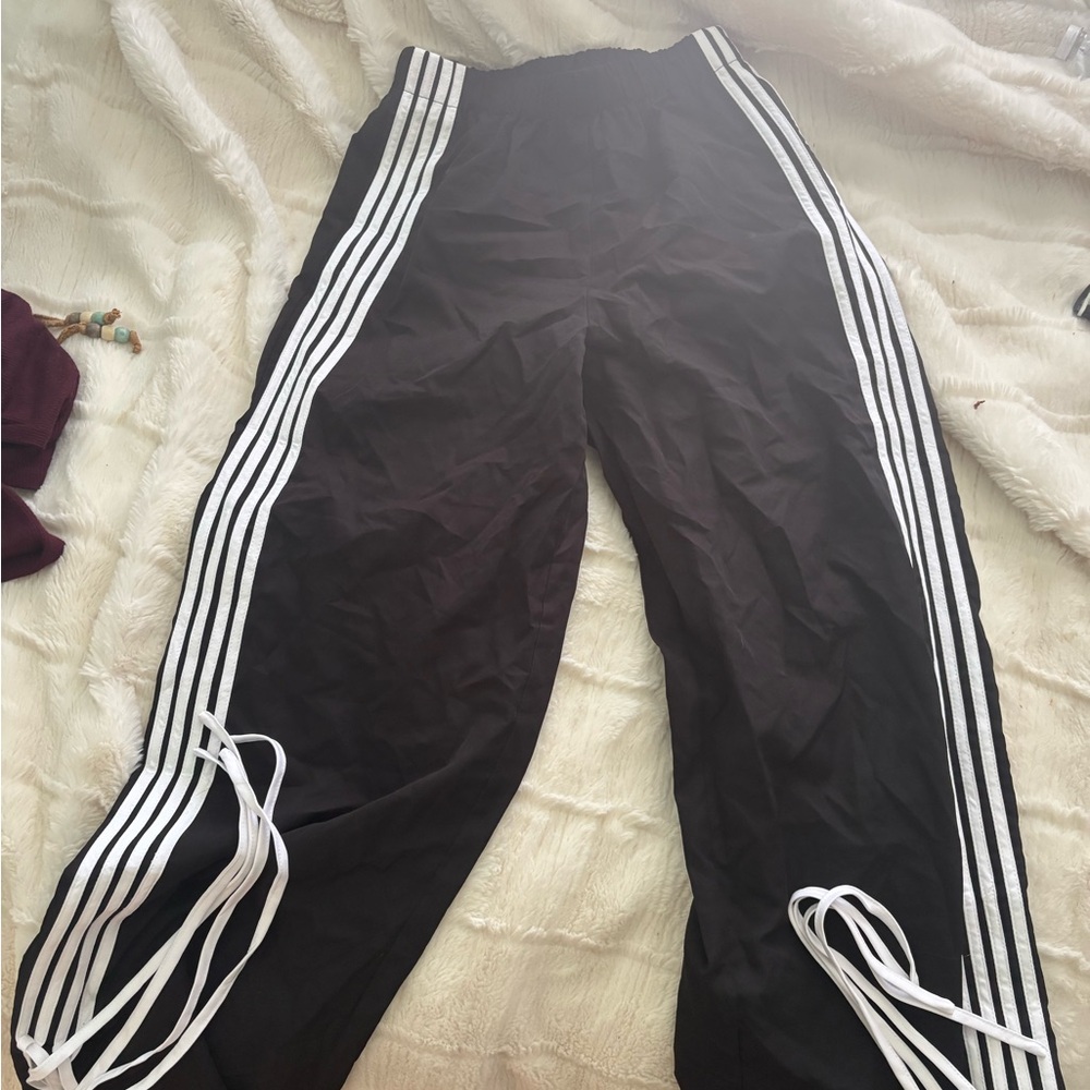 PrettyLittleThing Black and White Track Pants